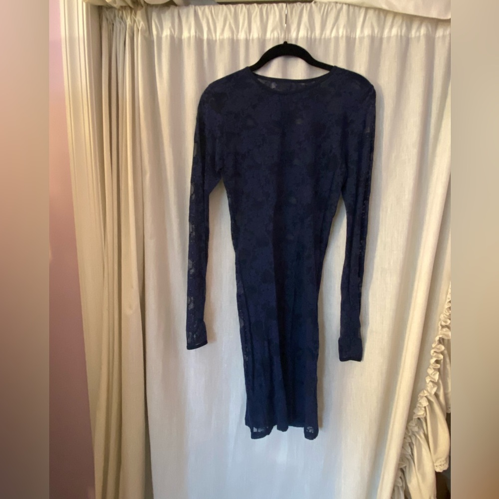 American Apparel Royal Blue Lace Translucent Dress size M/L